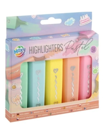 Overstregningspenne i pastelfarver – 5 stk.i flotte pastelfarver