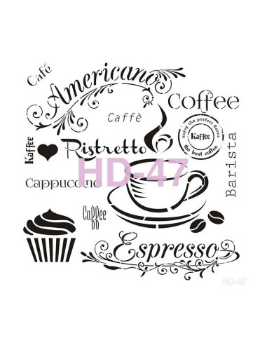 Stencil HD47 Coffee 45x45 cm