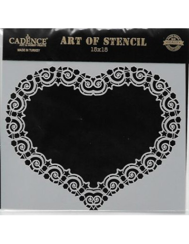 Cadence Hjerte stencil 30x30 cm
