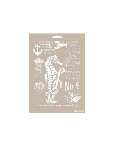 Stencil 21x30 cm Søhest  AS-561