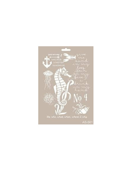 Stencil 21x30 cm Søhest  AS-561