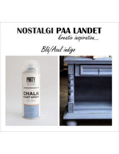Azul indgo / Blå Pinty Plus kalkmaling på spray