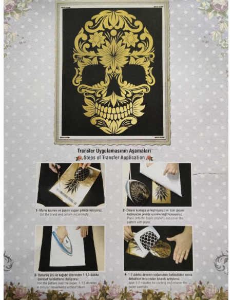 Transfer til stof guld VT-001 ananas 21x30 cm