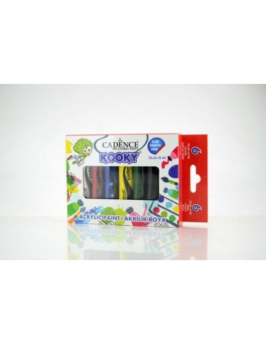 Cadence kooky acrylmaling sæt 6 dele