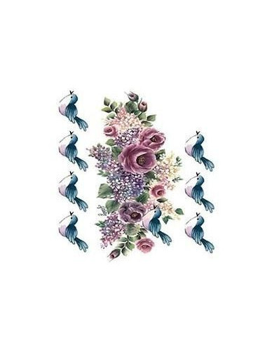 Transfer G988 Blomster og fugle 17x25 cm