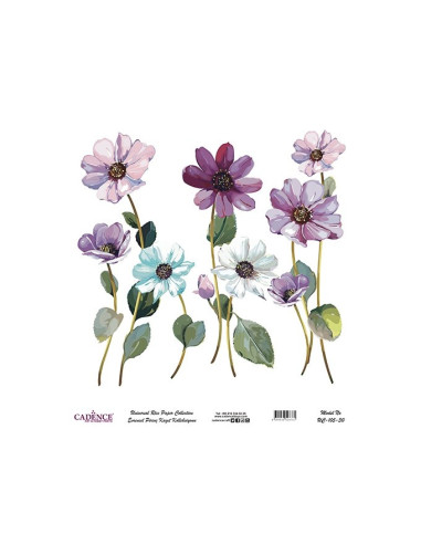Rispapir m blomster (UC 105) 30x30 cm