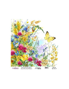 Rispapir m blomster (UC 103) 90x90 cm