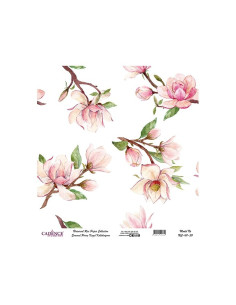 Rispapir m blomster (UC161) 90x90 cm
