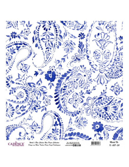 Rispapir m blomster (K 027) 90x90 cm