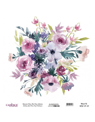 Rispapir m blomster (WFC 011) 90x90 cm