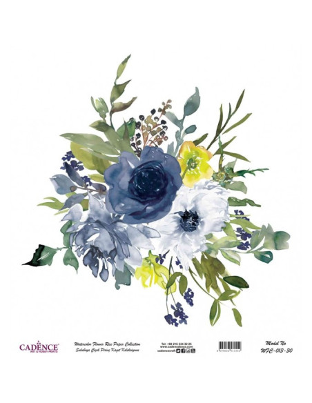 Rispapir m blomster (WFC 013) 90x90 cm