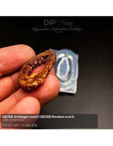 Epoxyresin silikoneform Geode vedhæng (0076)