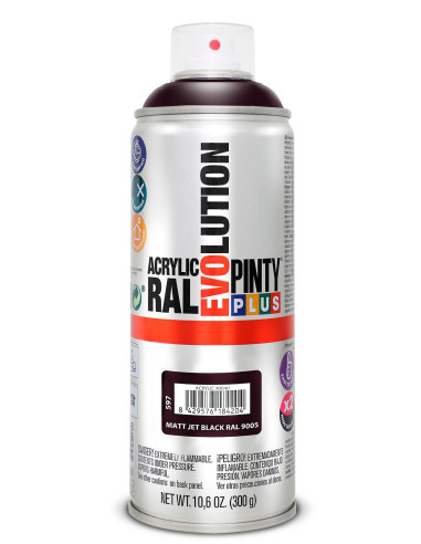 Pinty Plus Acryl spray RAL 9005 Sort mat ell blank