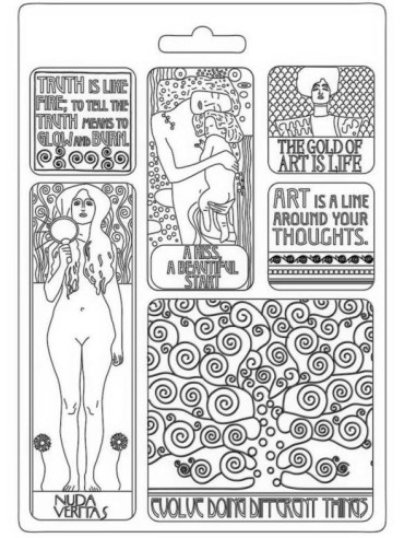 Stamperia blød form med klimt canvas  (K3PTA5601) 15cmX21cm