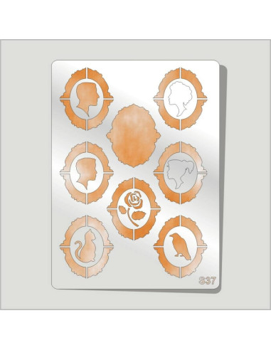 Pentart Skabelon/Stencil 3D Medaljon (S37)
