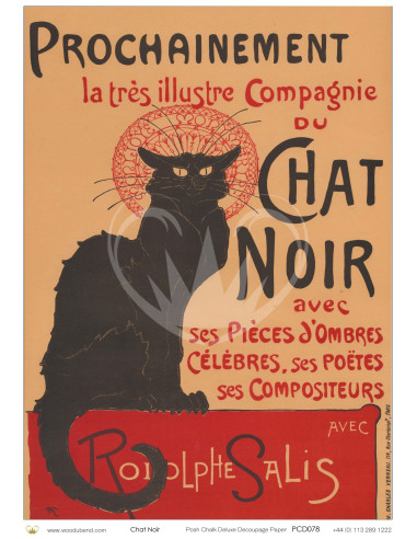 Posh Chalk Decoupage Chat noir A3 PCD078