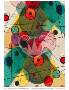Posh Chalk Decoupage papir Intersecting circles A3 PCD076