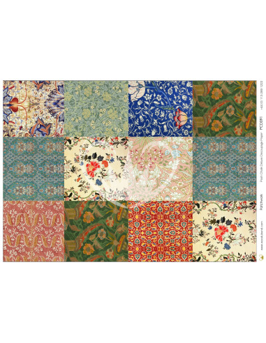 Posh Chalk Decoupage papir Patchwork A3 PCD091