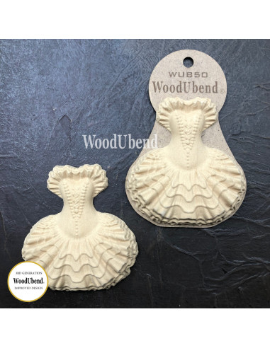Woodubend træornament kjole WUB0050 8,8x9,5 cm