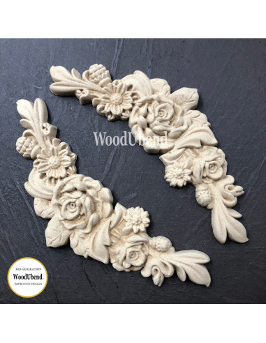 Woodubend træornament Blomst  2 dele WUB0349 6 x 17,7 cm