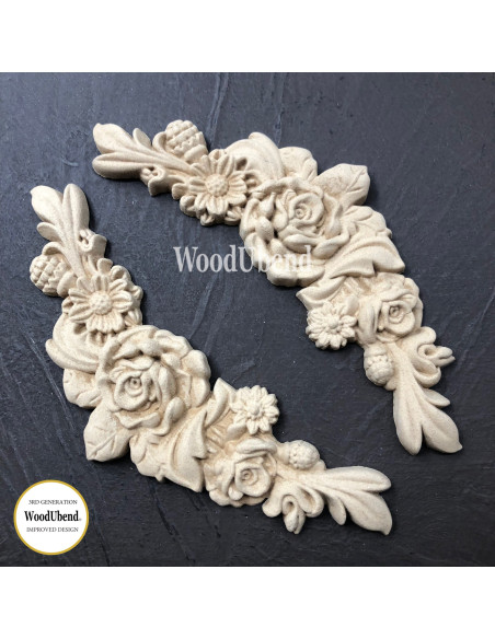 Woodubend træornament Blomst  2 dele WUB0349 6 x 17,7 cm