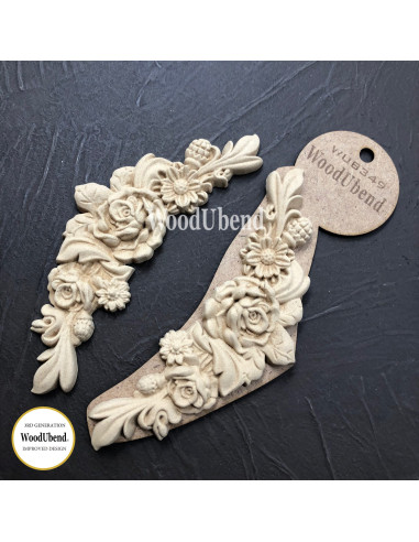 Woodubend træornament Blomst  2 dele WUB0349 6 x 17,7 cm