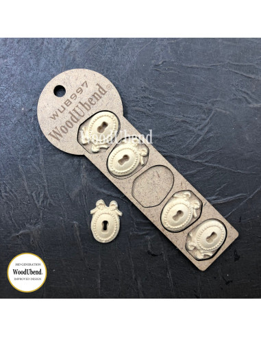 Woodubend træornament Nøglehul WUB0997 3x3.5cm