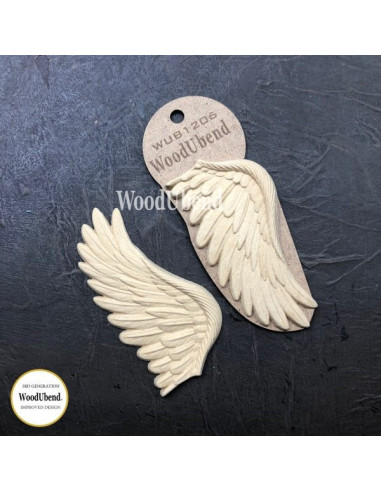 Woodubend træornament Vinger Sæt WUB1206 12x6cm