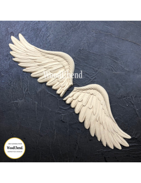 Woodubend træornament Vinger (sæt)  WUB1207 15cm X 8.5cm