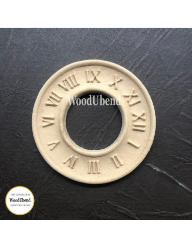 Woodubend træornament Ur WUB1423 8.5x8.5cm