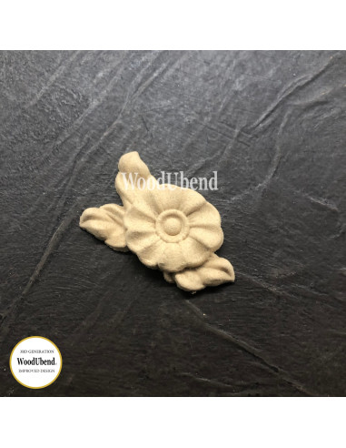 Woodubend træornament Blomst WUB1437 2.8x4.6cm