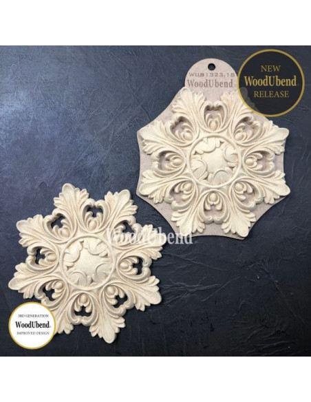 Woodubend træornament Blomst 1323.18 18x18cm