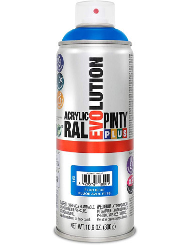 PINTY PLUS NEON Fluorescerende spraymaling BLÅ F118