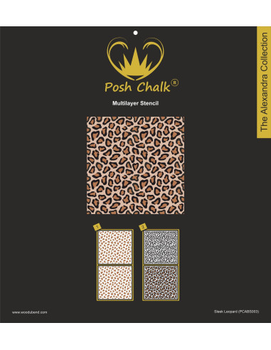 Posh Chalk Lag på lag Stencil Sleek Leopard 30x30cm