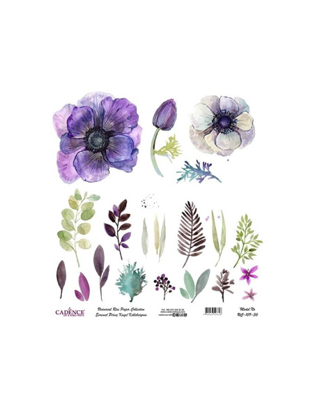Cadence rispapir blomster UC109 30x30cm