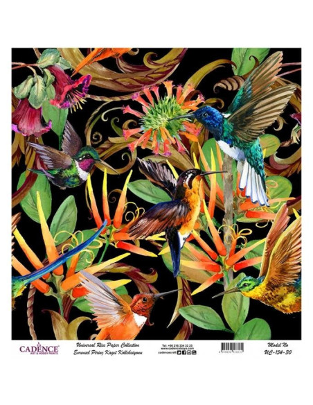 Cadence rispapir blomster UC154 90x90 cm