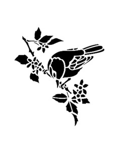 Cadence stencil D1109 Fugl 15x20 cm
