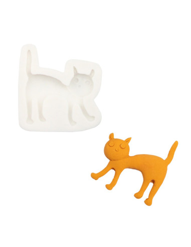 Silikoneform Halloween kat 7,5cm x 5,6cm x 2cm 0158