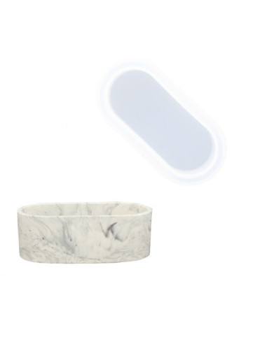 Silikoneform 10,3cm x 5,5cm - Oval skål 0035