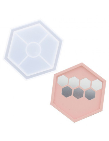 sekskantet silikone form coaster 11,5 cm x 10 cm ekstra robust 0006