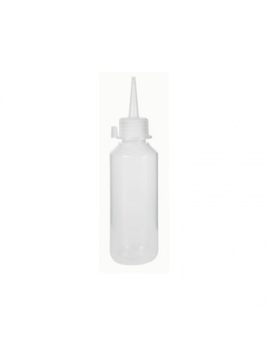 Flaske med gennemsigtig låg (til prikker) 100ml