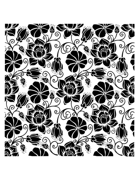 Posh Chalk Stencil Water Lily Flowers 50x50cm