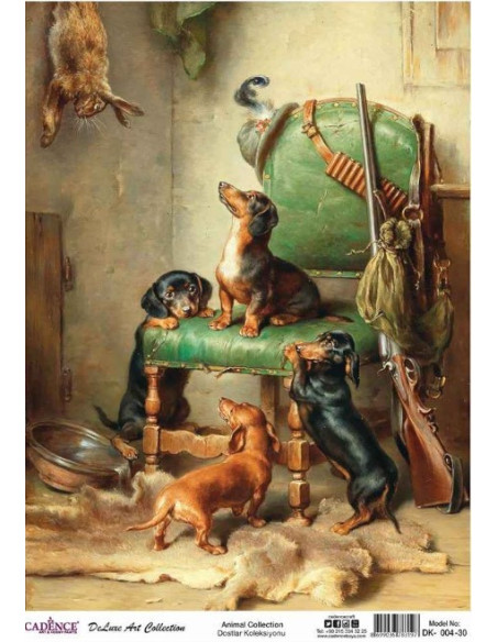 Cadence rispapir Gravhunde 90x125 cm DK-04