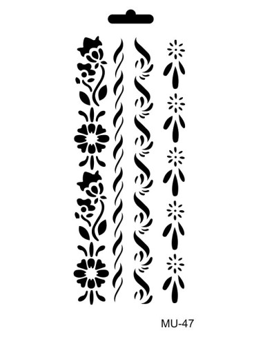 Cadence Stencil blomster 10x25 cm MU47