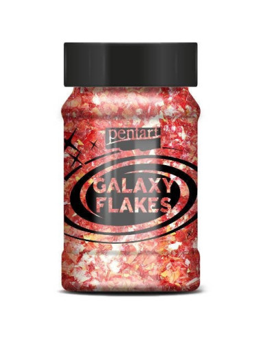 Pentart Galaxy flakes Ida red gold