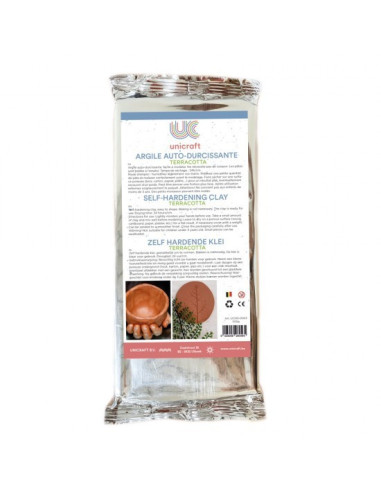 Unicraft selvhærdende ler Terracotta 500g