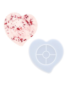 Jesmonite Silikoneform11,8cm x 10,5cm Hjerte 0008