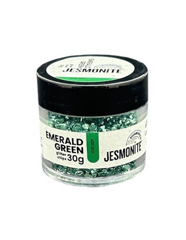 Jesmonite Glitterchips 30g - Emerald grøn 0029