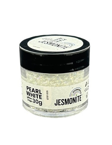Jesmonite Glitterchips 30g - Perlehvid 0035