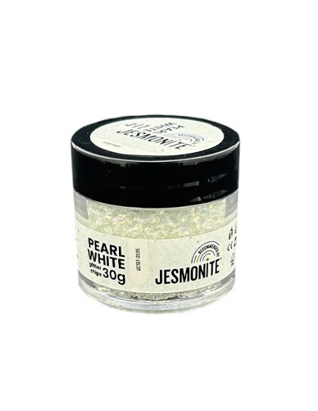 Jesmonite Glitterchips 30g - Perlehvid 0035